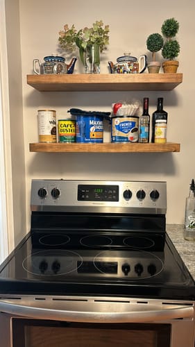 Customer photo review of Rustic Floating Shelves