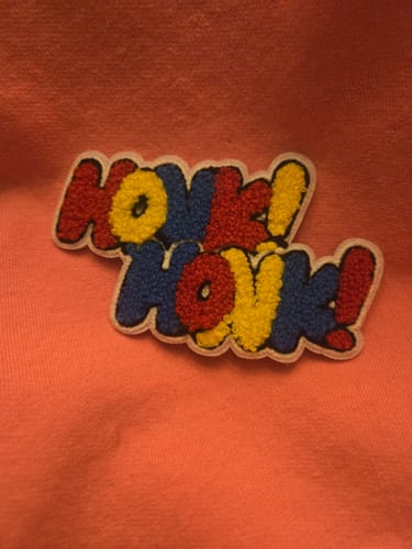 Customer photo review of Honk Honk Chenille Patches