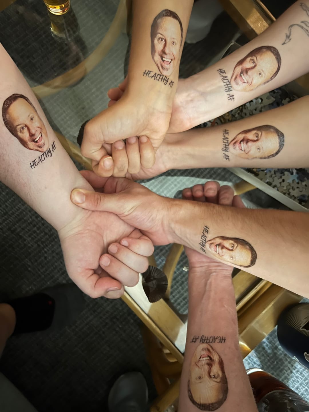 Customer photo review of Face Cut-Out Photo with Text Temporary Tattoo