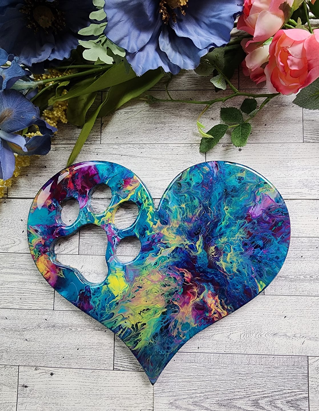 Customer photo review of Unfinished Wood Pawprint Heart Shape | Valentine's Day | Pet | DIY Craft Cutout | Up to 46"