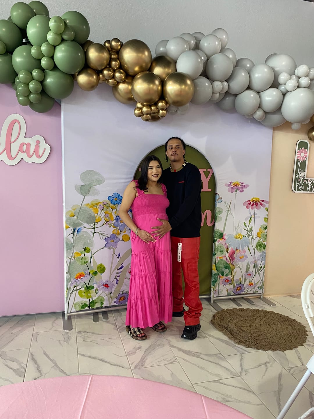 Customer photo review of 7.5x7.5ft Birthday Party Flower Arch Frame Welcome Stand Door