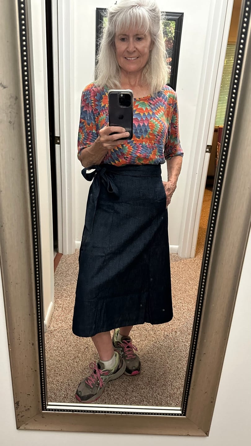 Customer photo review of NEW! Denim Wrap Skirt