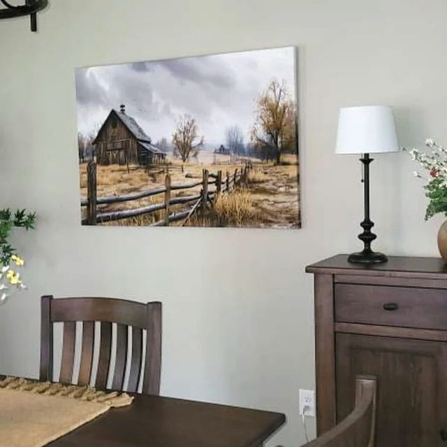 Customer photo review of Farmhouse Wall Old Barn Painting Canvas Print