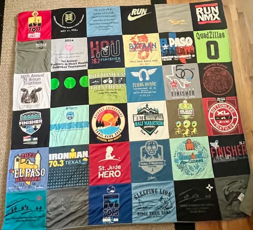 T-shirt quilt from houston baptist university by ronald from NM