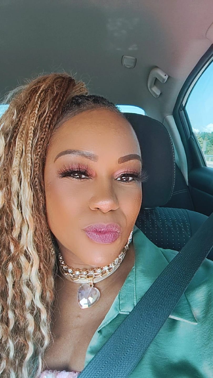 Customer photo review of Ombre Brown Crochet Boho Box Braids with Human Hair Curls