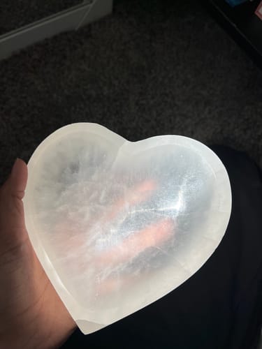Customer photo review of XL Selenite (Satin Spar) Heart Bowl