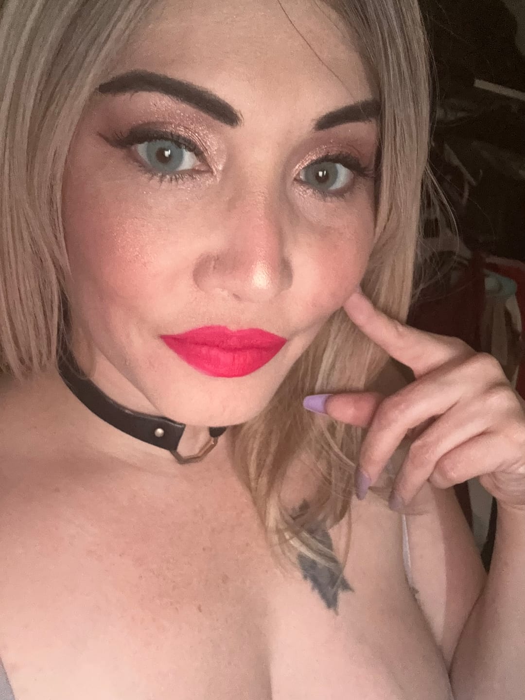 Customer photo review of Cherry Sky Blue Coloured Contact Lenses
