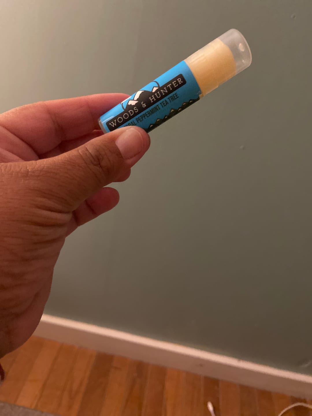 Customer photo review of Woods & Hunter USDA Organic Mint Eucalyptus Tree Lip Balm
