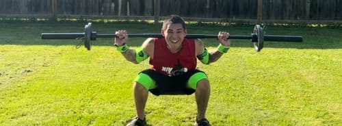 Customer photo review of Personal Record Heavy Duty Premium Knee Wraps - PR906 - Neon