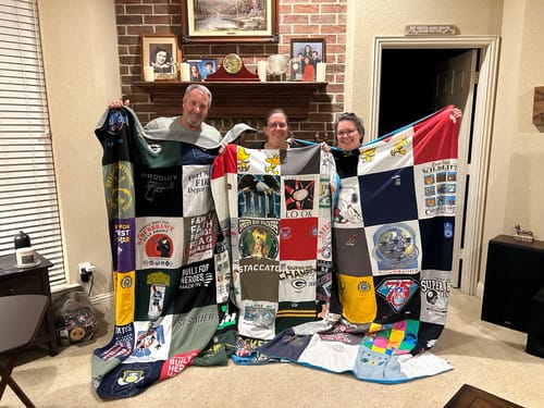 T-shirt quilt featuring green bay packers by Mike from TX