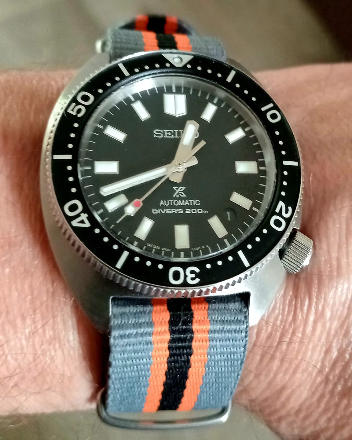 Customer photo review of Classic Military Style Strap - Grey Orange Black