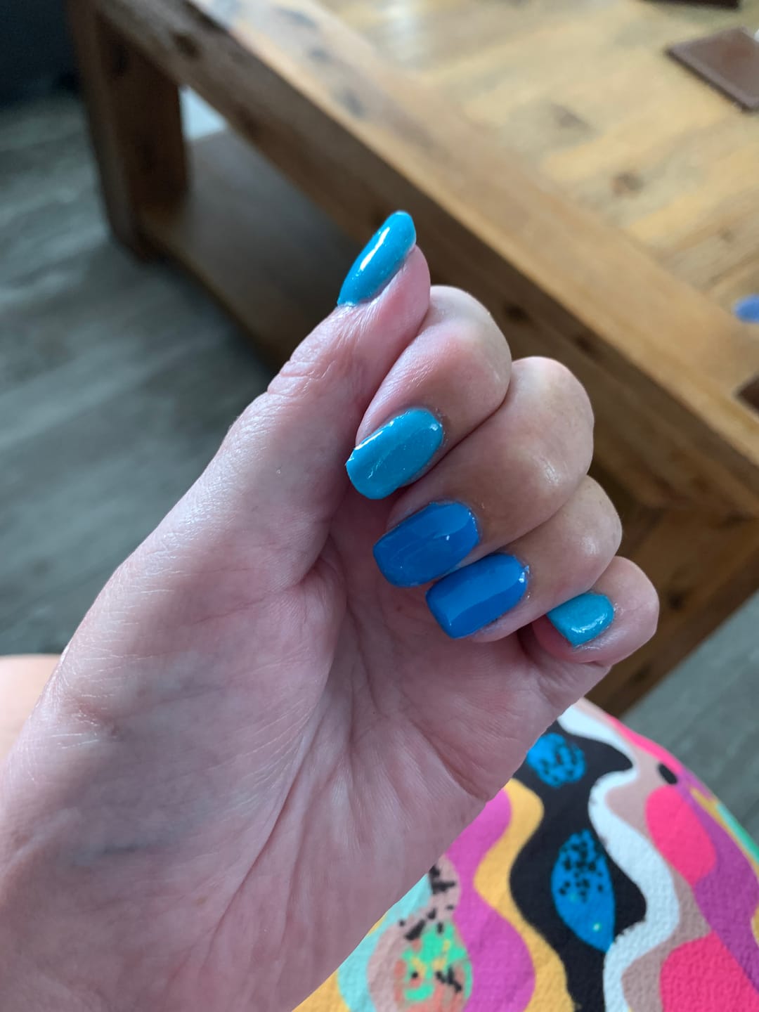 Customer photo review of Presedential Blue Dipping Powder