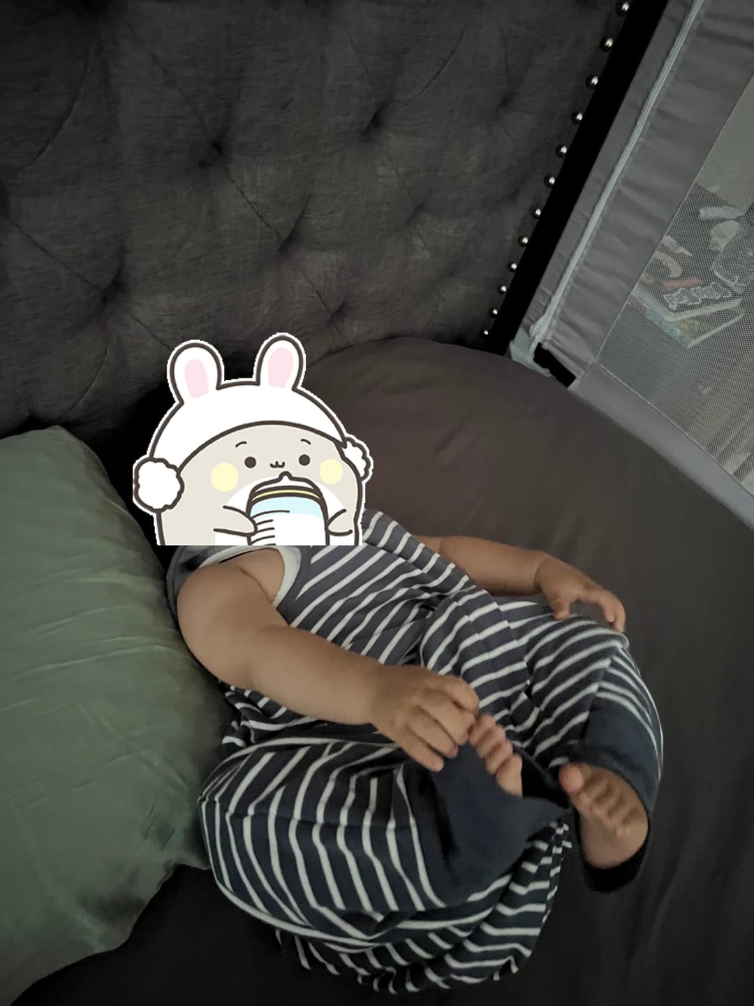 Customer photo review of 4 Season® Baby Sleep Bag with Feet, Merino Wool & Organic Cotton, Navy Blue