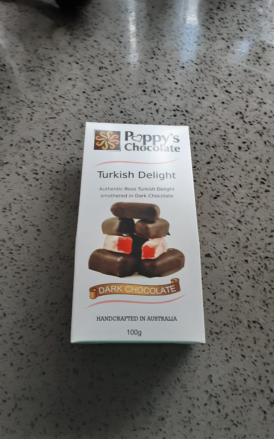 Customer photo review of Chocolate Coated Turkish Delight Dark Chocolate 100g