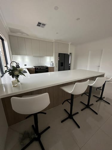 Customer photo review of Wyatt Adjustable Kitchen Bar Stool "Create Your Own"