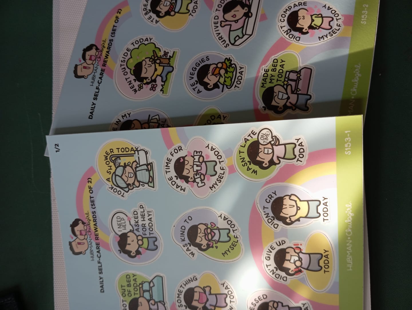 Customer photo review of Sticker sheet - Daily Self-Care rewards (Set of 2)
