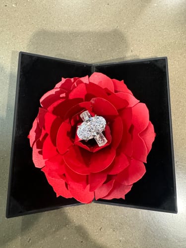 Customer photo review of Louily Stunning Oval Cut Engagement Ring In Sterling Silver