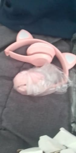 Customer photo review of Wireless Headphones Cat Ear Bluetooth-Compatible Helmets Stereo Bass Over-Ear Headsets Sports Headphones for Kids and Adult