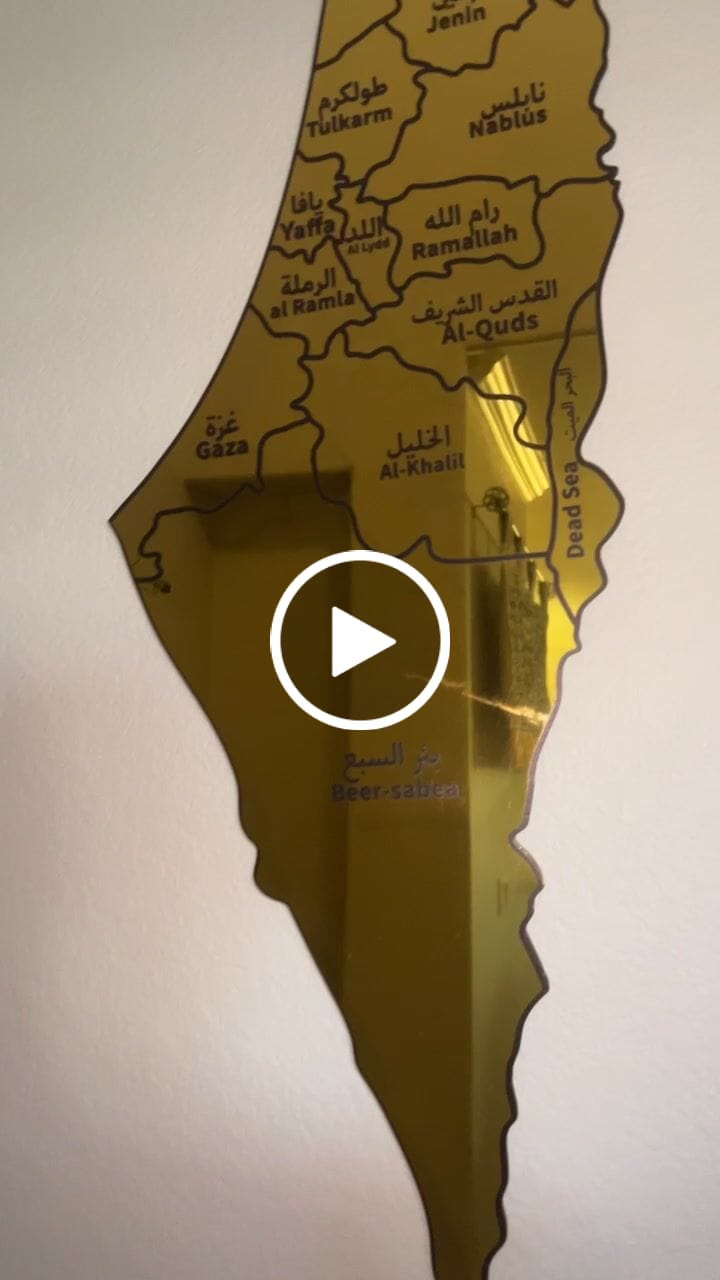 Customer video review of UV Print Palestine Map Wall Decor - Wood/Plexy Shiny Wall Art