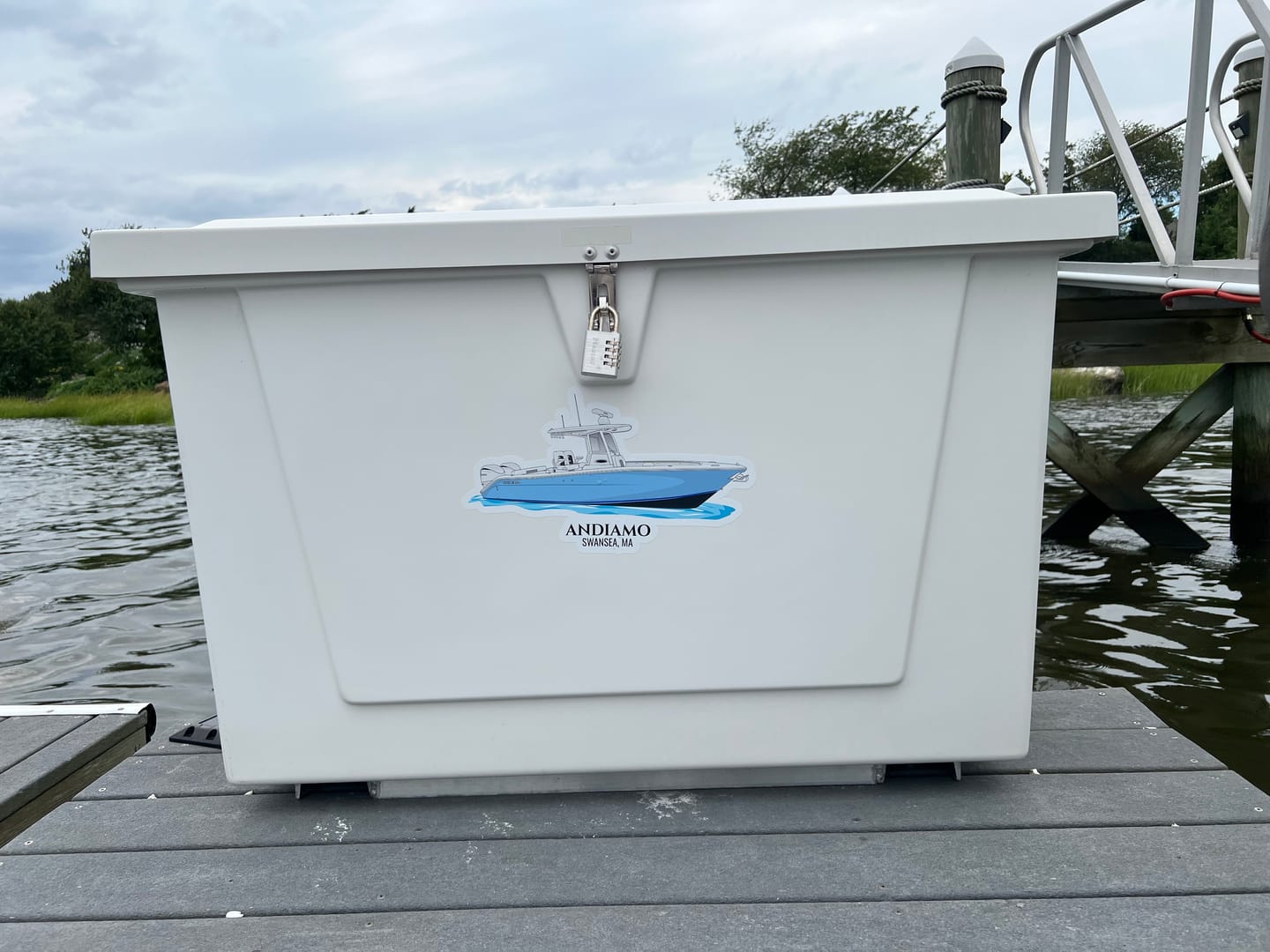 Customer photo review of Custom Kiss-Cut Boat Stickers