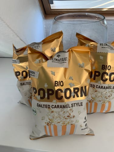 Kundenbewertung mit Foto zu Bio Popcorn Salted Caramel Style