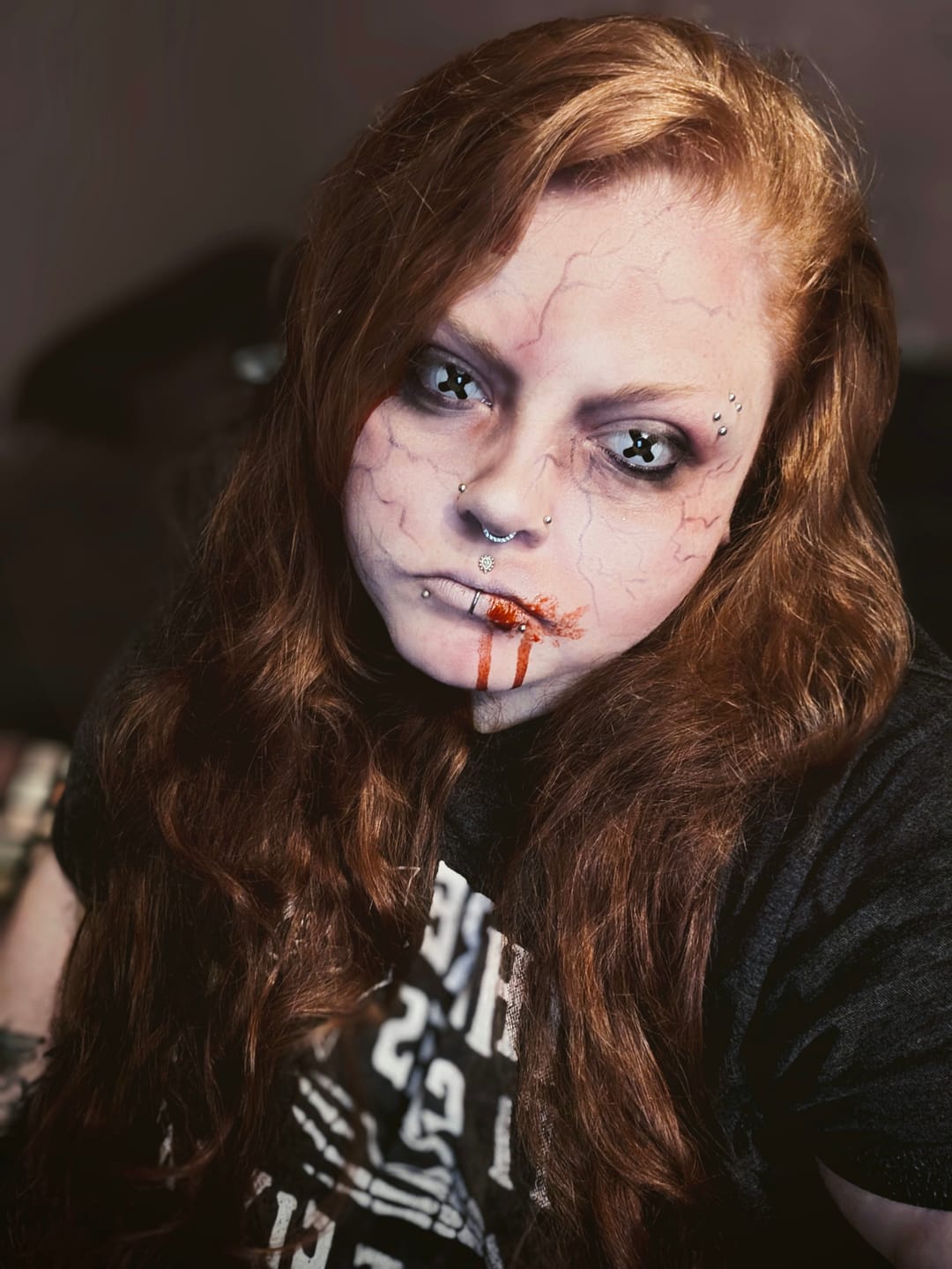 Customer photo review of Cosplay Black Cross Colored Contact Lenses