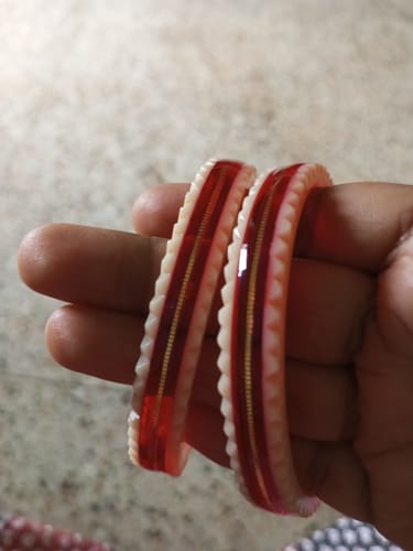 Customer photo review of Red – “Crimson Charm Women’s Bangle” (Pack of 1 Pair) (2 pis)