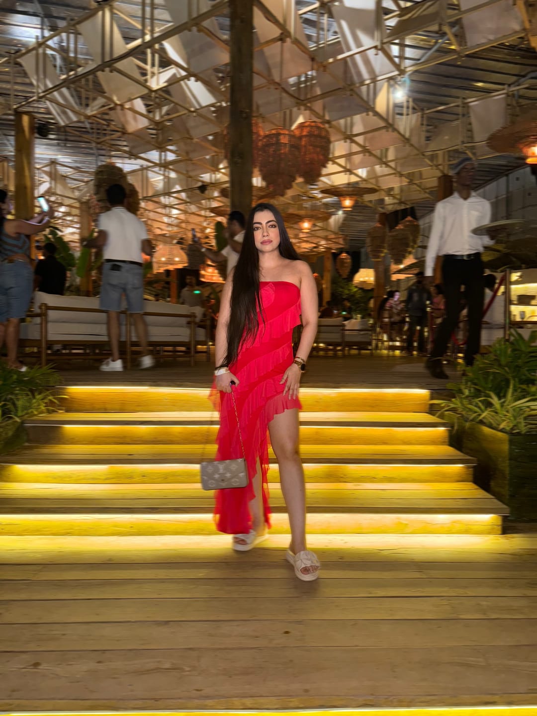 Customer photo review of Zanzi Ruffled Bodycon Dress