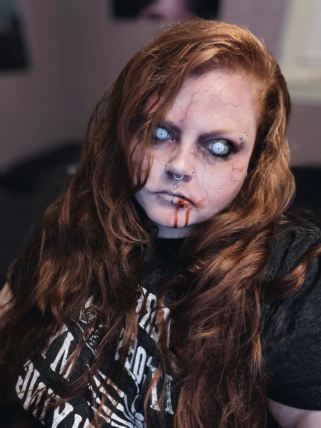 Customer photo review of Halloween Rick White Contact Lenses