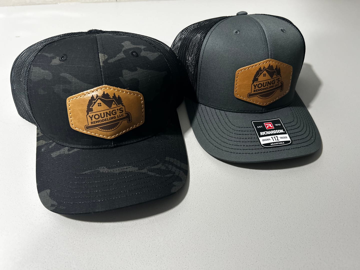 Customer photo review of Richardson 862 Camo Custom Leather Patch Hat