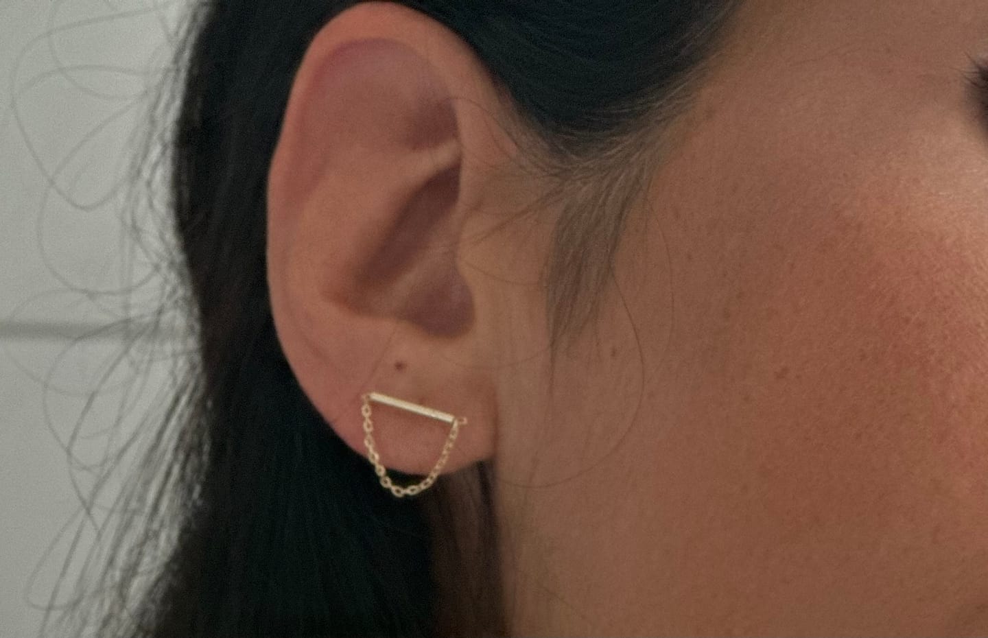 Customer photo review of Stab Kette Ohrstecker in 925 Silber