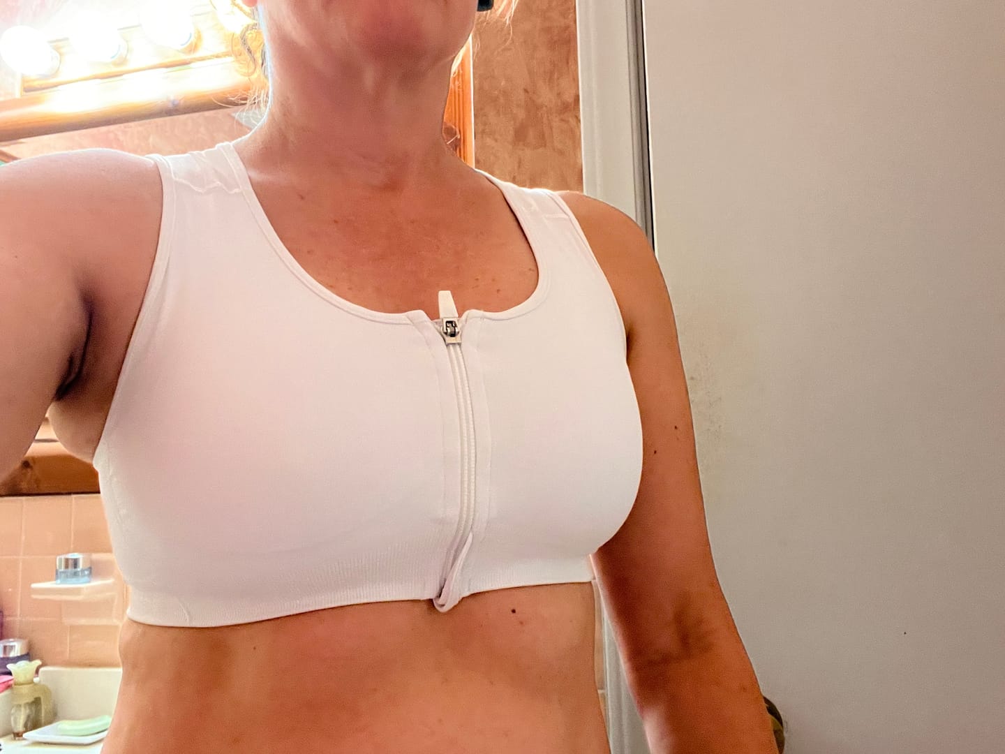 Customer photo review of AlignMe Zipper Posture Sports Bra For Women