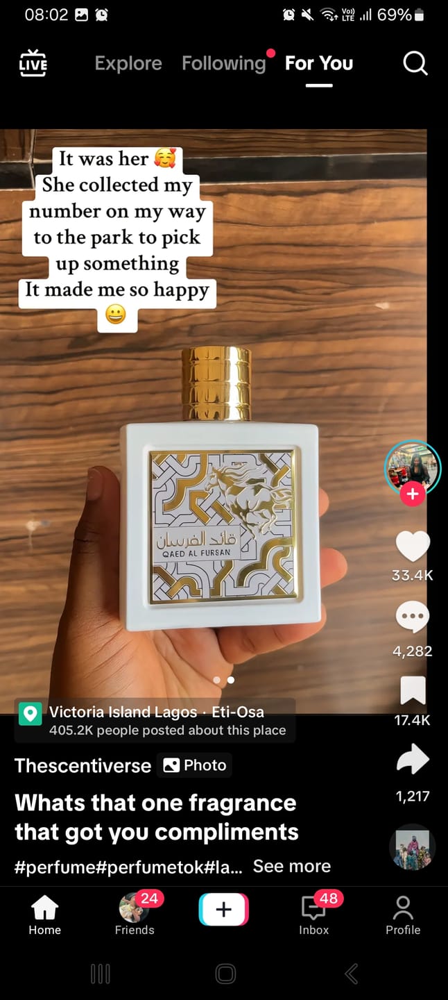 Customer photo review of Qaed Al fursan Unlimited Lattafa 90ml