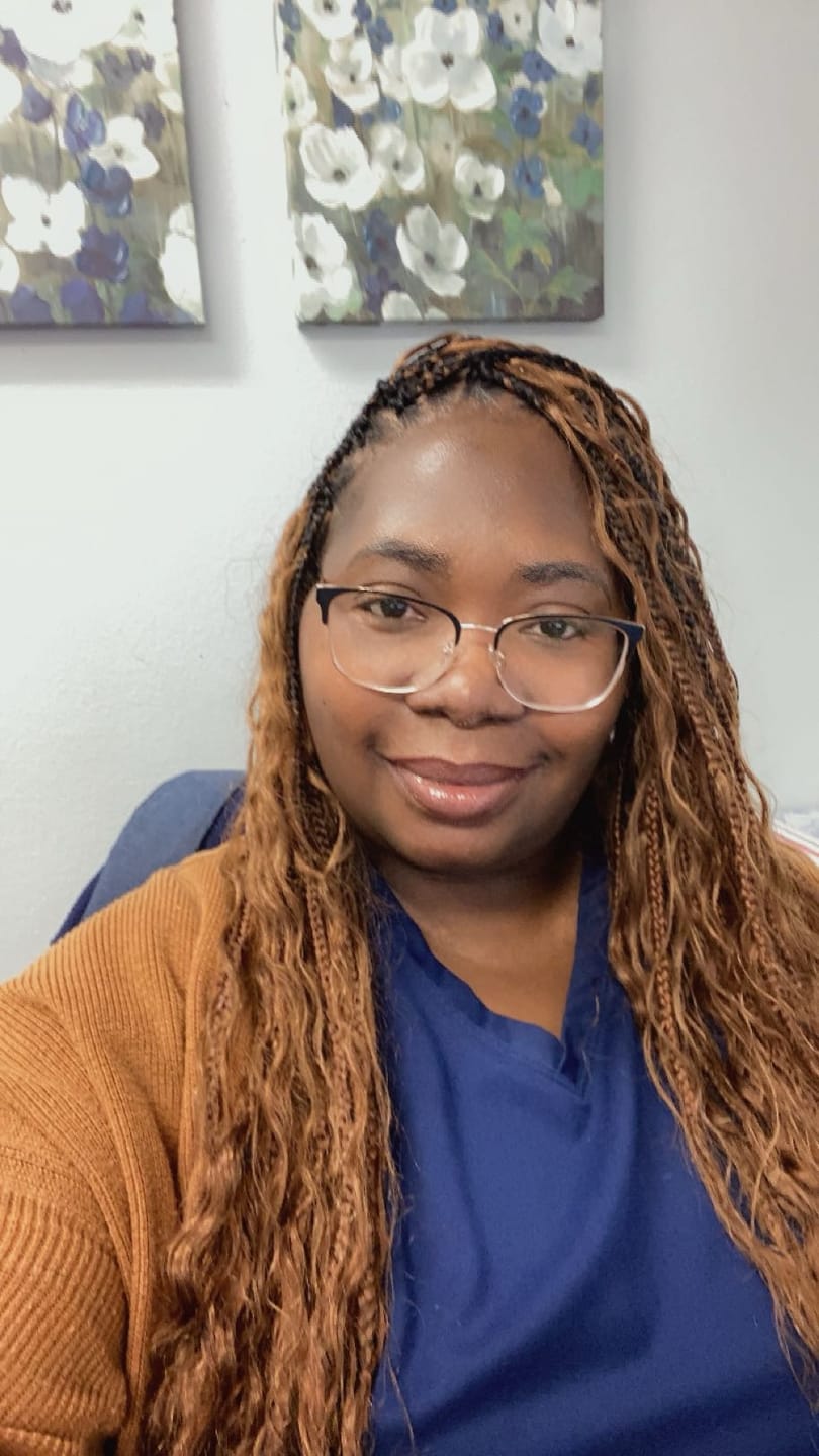 Customer photo review of Ombre Brown Crochet Boho Box Braids with Human Hair Curls