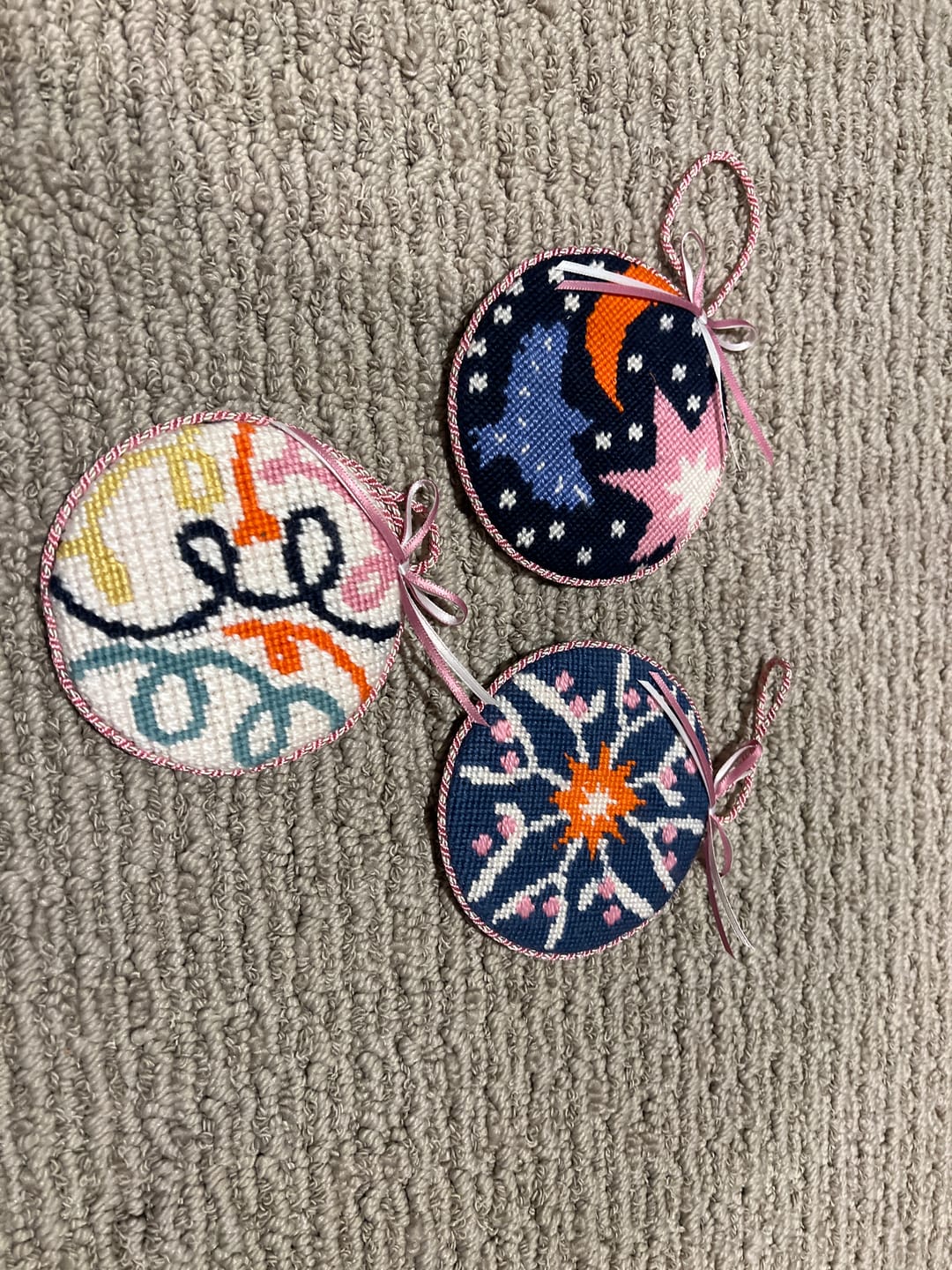Customer photo review of Mistletoe Star Needlepoint Ornament Kit