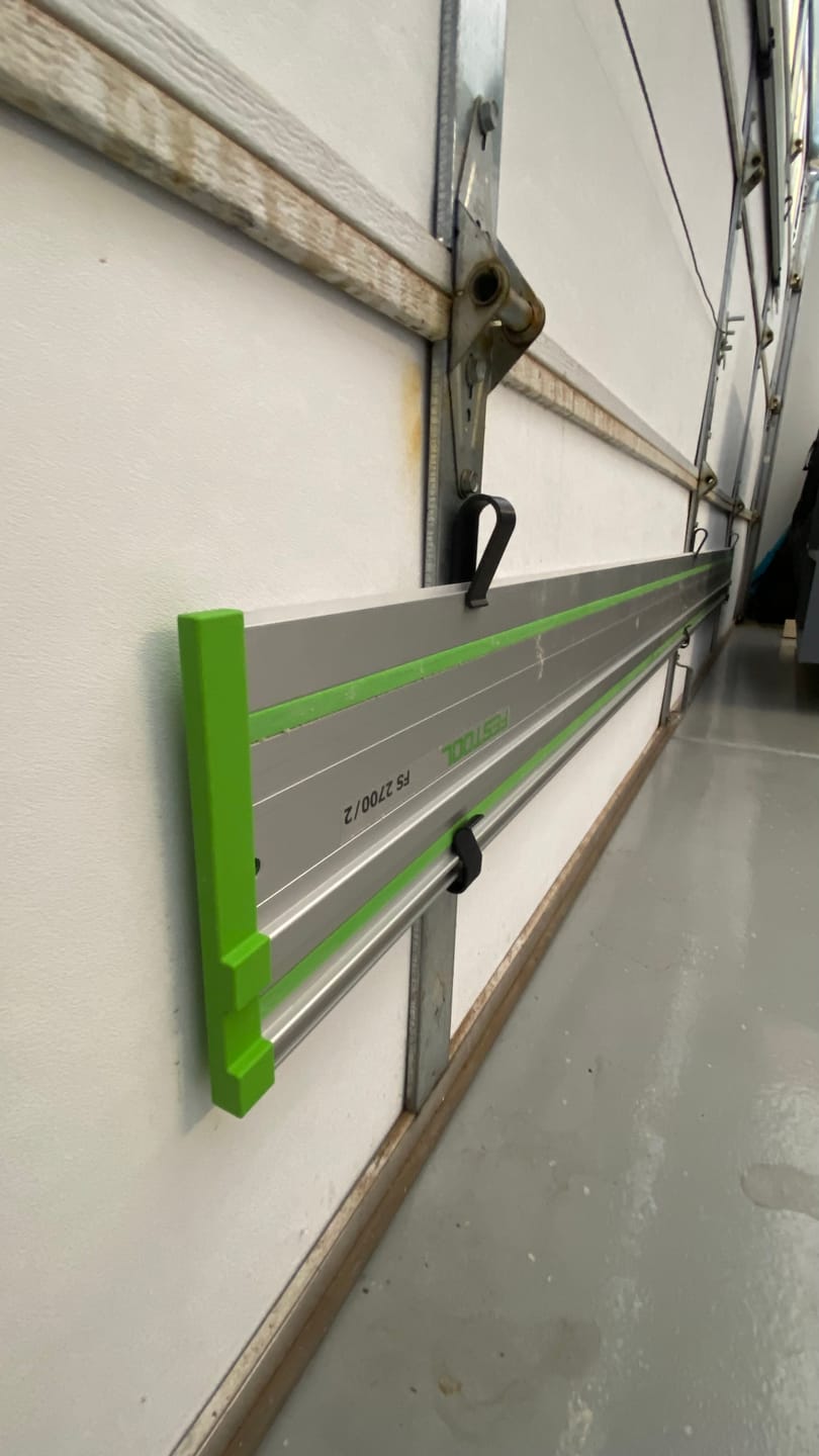 Customer photo review of Garage Door/Wall Mount Brackets for Track Saw Guide Rails