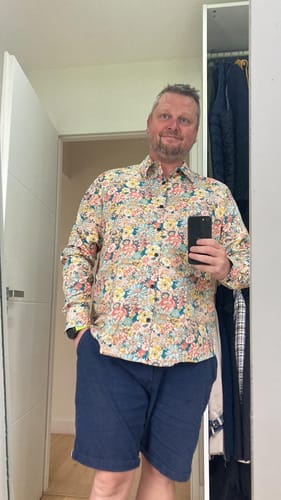 Customer photo review of Chemise à manches longues imprimé floraux homme