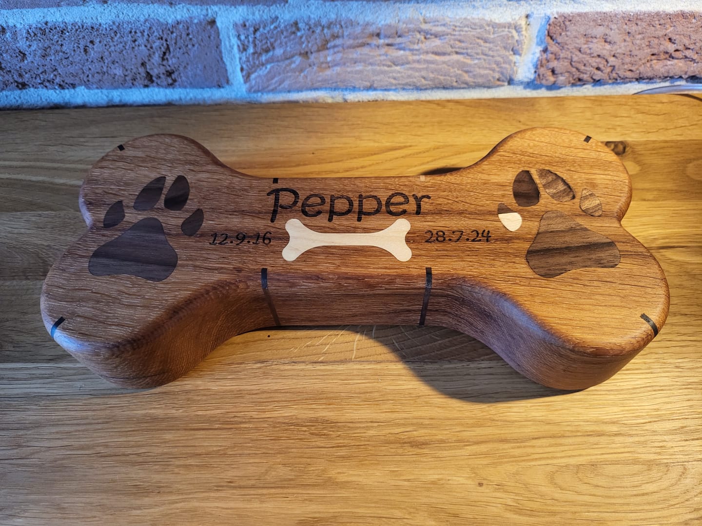 Customer photo review of Two Pocket Dog Bone Tray Acrylic Router Template
