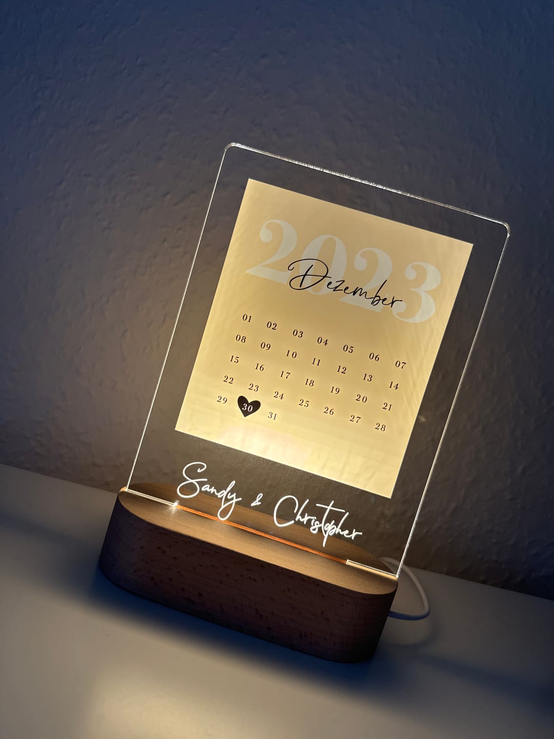 Customer photo review of Euer Datum – Liebeslicht mit Kalenderblatt