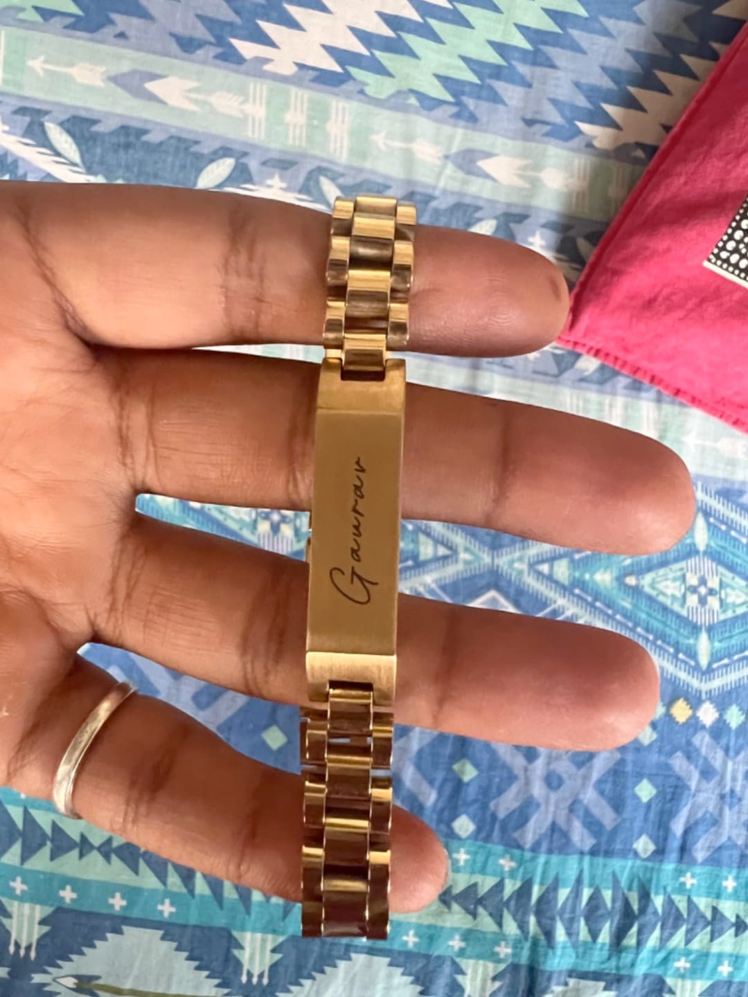 Customer photo review of Personalised Stark Bracelet