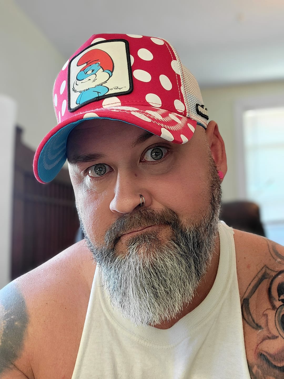 Customer photo review of OVERLORD X Smurfs: Papa Smurf LE Trucker Cap