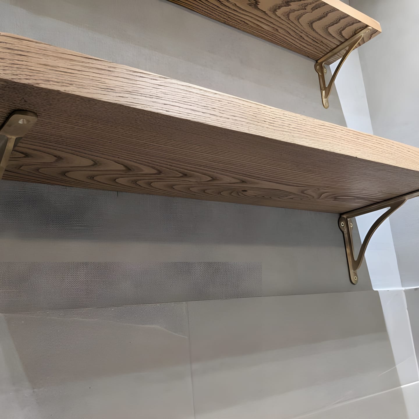 Customer photo review of Arched Shelf Bracket - Unlacquered Polished Brass
