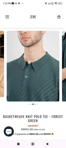 Customer photo review of Dante Polo Button Down Short Sleeve - Moss Green
