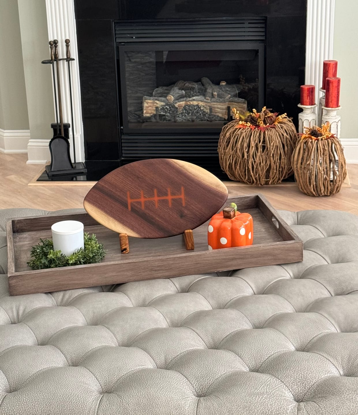 Customer photo review of 16.25x9" Football With Lace Inlay Acrylic Router Template