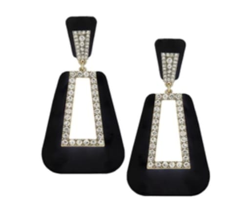 Customer photo review of HEIDI DAUS®"To The Hamptons" Resin Crystal Drop Earrings