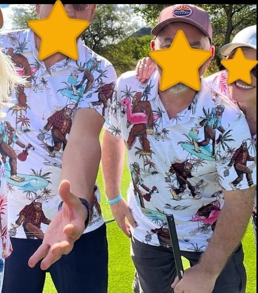 Customer photo review of Funny Bigfoot Golf Polo Shirt For Men