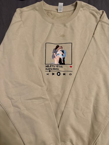 Customer photo review of MYSTICHOT Embroidery 380g heavy weight 100% cotton sweatshirt