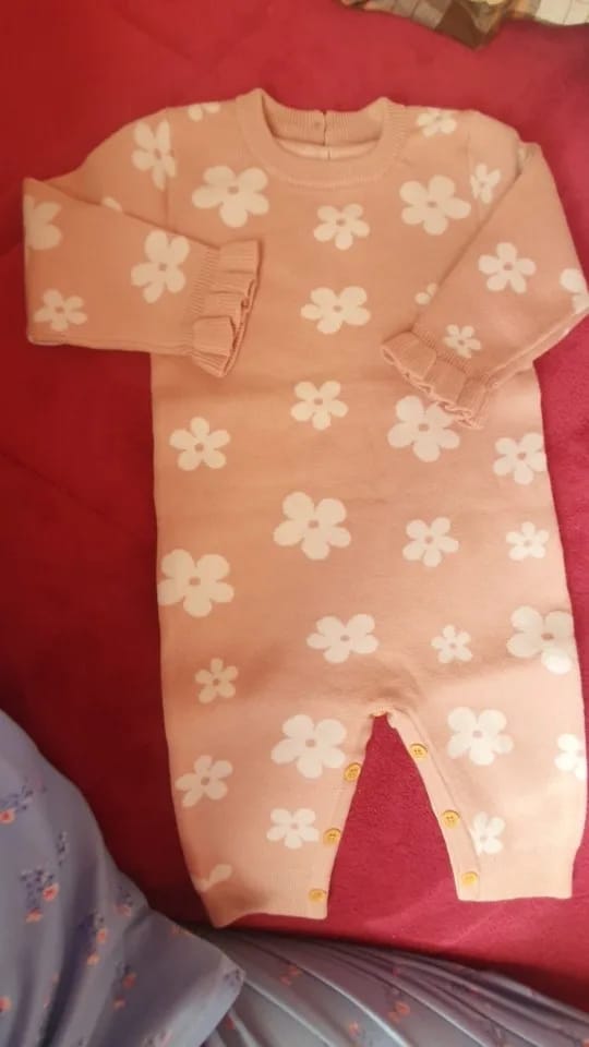 Customer photo review of Pink Floral Knitted Jumpsuit