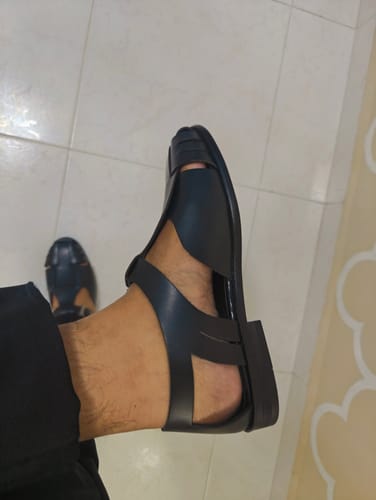 Customer photo review of Liam Caged Sandal - Solid Black