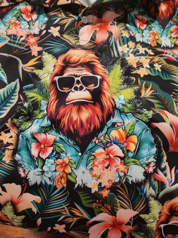 Customer photo review of Funny Summer Bigfoot Polo Shirt For Men